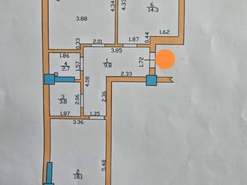 Продаю 2 комнатную квартиру, мкр. Аламедин1/Городок строителей, этаж 11/11+ тех. этаж, 68м2, СВЕЖИЙ РЕМОНТ, ТЕХПАСПОРТ ЕСТЬ! Цена: 92000$