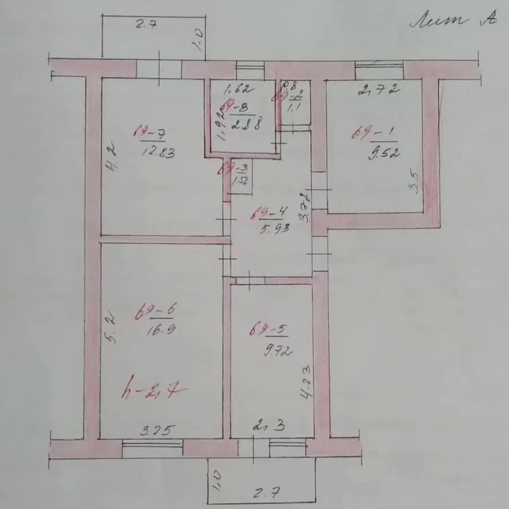 Продаю 3 комн. квартиру, мкр.Аламедин 1/городок энергетиков, этаж 4/5, не угловая, 60м2,старый ремонт, цена: 76000$