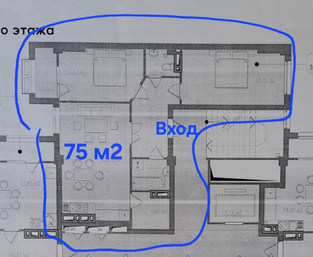 Продаю 3 комн. квартиру -студию ПСО, ТЕХНОПАРК, этаж 4/9, не угловая, 75м2, по 1200$/м2, Цена: 89999$