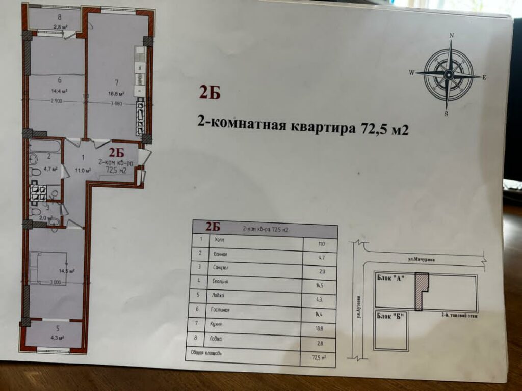 Продаю 2 комн. квартиру ПСО, мкр. Аламедин1, Площадь 72,5м2, этаж 3/9, Красная книга. ДДУ через госрегистр, цена: 1250$/м2, цена: 90625$